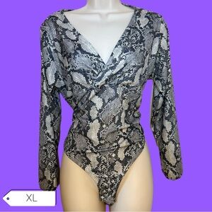 Snake patterned bodysuit XL